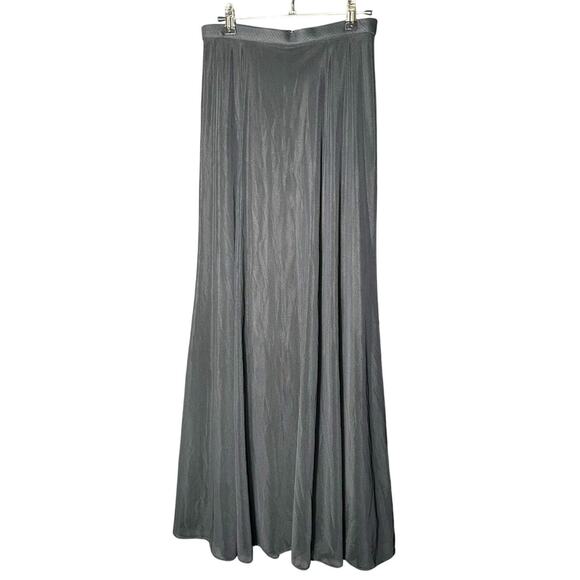 Vtg Tadashi 27" Waist Black Mesh Overlay Formal Maxi Skirt Zip Back - Picture 1 of 6